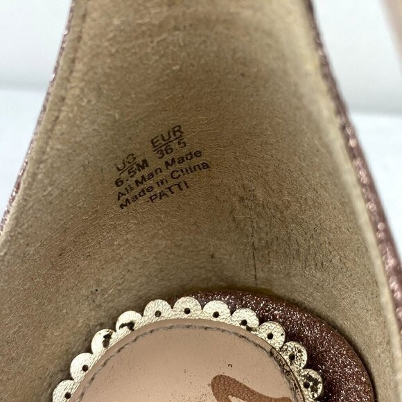 Sam Edelman Patti Ankle Strap Sandal Glitter 6.5 - Picture 3 of 10